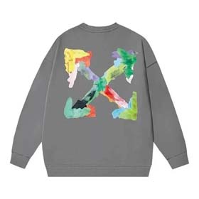 Off white Herren Pfeil Graffiti Druck Crew Hals Sweatshirt (24 Stile)-2521  