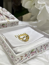 Dior Gold Voll Diamant Biene Anhänger Ring-3705