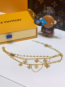 Louis Vuitton LV Drei-Schicht Vier-Blätter Kleefel Strass Armband-3824  